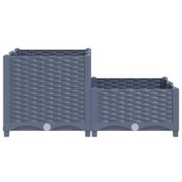 Berkfield Home Raised Bed 80x80x38 cm Polypropylene in Grey - Size: 80 x 80 x 38 cm - thumbnail 4