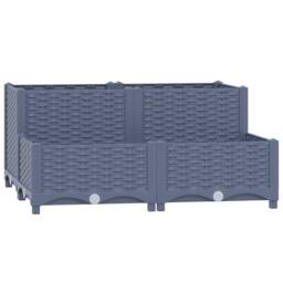 Berkfield Home Raised Bed 80x80x38 cm Polypropylene in Grey - Size: 80 x 80 x 38 cm - thumbnail 3