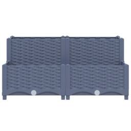 Berkfield Home Raised Bed 80x80x38 cm Polypropylene in Grey - Size: 80 x 80 x 38 cm - thumbnail 1