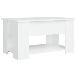 Berkfield Home Coffee Table White 79x49x41 cm Engineered Wood - Size: 79 x 49 x 41 cm - thumbnail 5