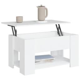 Berkfield Home Coffee Table White 79x49x41 cm Engineered Wood - Size: 79 x 49 x 41 cm - thumbnail 4
