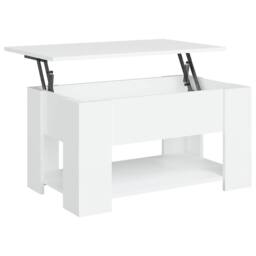 Berkfield Home Coffee Table White 79x49x41 cm Engineered Wood - Size: 79 x 49 x 41 cm - thumbnail 1