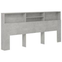 Berkfield Home Headboard Cabinet Concrete Grey 220x19x103.5 cm - thumbnail 3