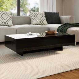 Berkfield Home Coffee Table High Gloss Black - thumbnail 2