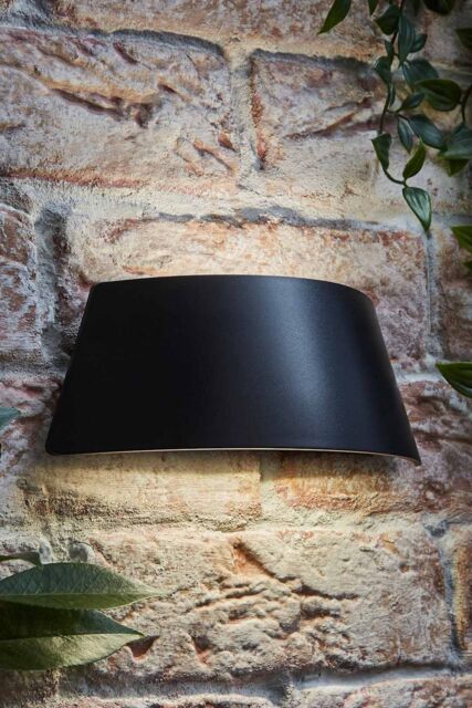 ValueLights John Curved Matte Black Downlight IP65 LED Outdoor Wall Light - image 1