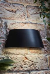 ValueLights John Curved Matte Black Downlight IP65 LED Outdoor Wall Light - thumbnail 1