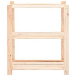 Berkfield Home 3-Tier Storage Racks 2 pcs 80x38x90 cm Solid Pinewood 150 kg in Beige - Size: 80 x 38 x 90 cm - thumbnail 4