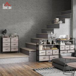 STILVORA Chest of Drawers with Six Fabric Drawers Grey - thumbnail 3