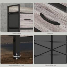 STILVORA Chest of Drawers with Six Fabric Drawers Grey - thumbnail 8