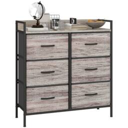 STILVORA Chest of Drawers with Six Fabric Drawers Grey - thumbnail 5