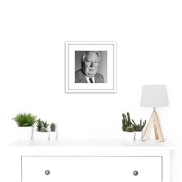 Artery8 Warren Portrait Prime Minister Ted Heath Photo 8X8 Inch Square Wooden Framed Wall Art Print Picture with Mount in White - thumbnail 2