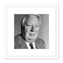 Artery8 Warren Portrait Prime Minister Ted Heath Photo 8X8 Inch Square Wooden Framed Wall Art Print Picture with Mount in White - thumbnail 1