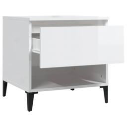 Berkfield Home Side Tables 2 pcs High Gloss White 50x46x50 cm Engineered Wood - Size: 50 x 46 x 50 cm - thumbnail 8
