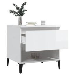 Berkfield Home Side Tables 2 pcs High Gloss White 50x46x50 cm Engineered Wood - Size: 50 x 46 x 50 cm - thumbnail 5