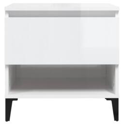 Berkfield Home Side Tables 2 pcs High Gloss White 50x46x50 cm Engineered Wood - Size: 50 x 46 x 50 cm - thumbnail 7