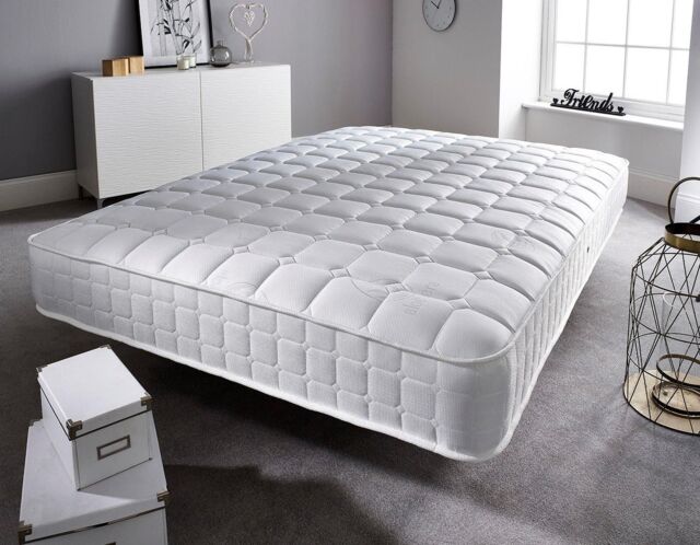 Somnior Alovera Sprung Memory Foam Medium Mattress in White - Size: Small Single - image 1