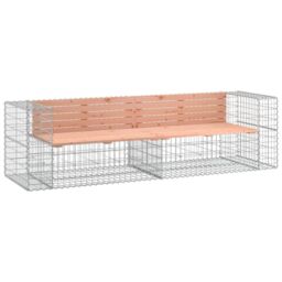 Berkfield Home Garden Bench Gabion Design 244x71x65.5 cm Solid Wood Douglas in Brown - thumbnail 2