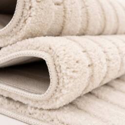 Kukoon Retro Grooves Plush Pile Cream Beige Living Room Area Rug - Size: 80 cm x 150 cm - thumbnail 7