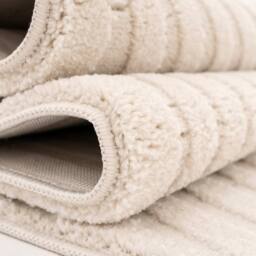 Kukoon Retro Grooves Plush Pile Cream Beige Living Room Area Rug - Size: 80 cm x 150 cm - thumbnail 4