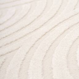 Kukoon Retro Grooves Plush Pile Cream Beige Living Room Area Rug - Size: 80 cm x 150 cm - thumbnail 2