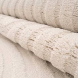 Kukoon Retro Grooves Plush Pile Cream Beige Living Room Area Rug - Size: 80 cm x 150 cm - thumbnail 3