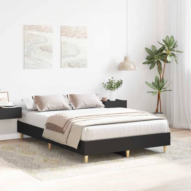 Berkfield Home Durable Bed Frame No Mattress Black 120x190 cm Small Double Engin - image 1