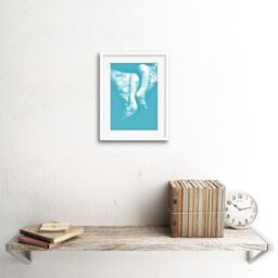 "Artery8 Wall Art Print Davis Ballerina Ballet Shoes Blue Framed in White - Size: W7"" x H9""" - thumbnail 2