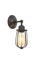 Industville Orlando Wire Cage Wall Light, 4 Inch, Pewter in Dark Grey - thumbnail 3