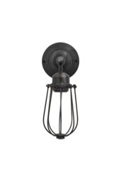 Industville Orlando Wire Cage Wall Light, 4 Inch, Pewter in Dark Grey - thumbnail 2