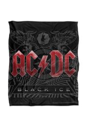 AC/DC ACDC Black Ice Silky Touch Super Soft Throw Blanket 152 X 127 cm in White