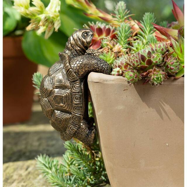 Jardinopia Tortoise Plant Pot Hanger - L11 x W6 x H7.5 cm in Bronze - image 1