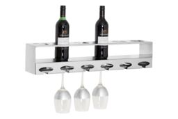 Orsina Space Saving 6 Bottle Rose Gold Finish Wine Rack, Elegant Wine Bottle Rack For Cupboard, Stylish Wine Rack in Silver - thumbnail 2