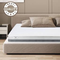 The White Stone Pocket Spring & Memory Mattress, 20cm high - 100 x 190 cm in White - Size: Single - thumbnail 4
