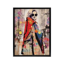 "Artery8 New York Fashion Advert Pop Collage Framed Canvas Wall Art Print - Size: W24"" x H32""" - thumbnail 1