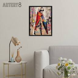 "Artery8 New York Fashion Advert Pop Collage Framed Canvas Wall Art Print - Size: W24"" x H32""" - thumbnail 3