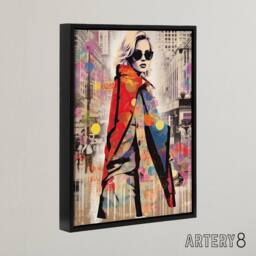 "Artery8 New York Fashion Advert Pop Collage Framed Canvas Wall Art Print - Size: W24"" x H32""" - thumbnail 2