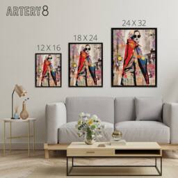 "Artery8 New York Fashion Advert Pop Collage Framed Canvas Wall Art Print - Size: W24"" x H32""" - thumbnail 4