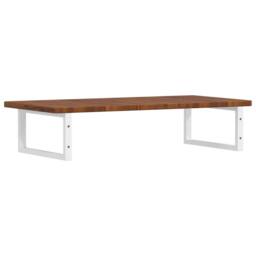 Berkfield Home Basin Shelf Wall Mounted Steel & Solid Wood Oak in Brown - thumbnail 6