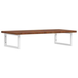 Berkfield Home Basin Shelf Wall Mounted Steel & Solid Wood Oak in Brown - thumbnail 2