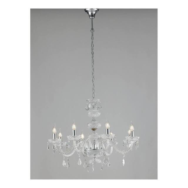 Netlighting INCANTO 8 Light Chandeliers Chrome Crystal 83x79cm in Silver - Size: 83x79 cm - image 1