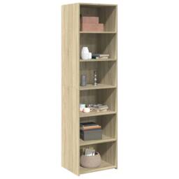 Berkfield Home Highboard Sonoma Oak 50x41x185 cm Engineered Wood in Light Brown - Size: 50 x 41 x 185 cm - thumbnail 3
