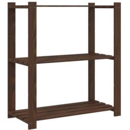 Berkfield Home 3-Tier Storage Rack Brown 80x38x90 cm Solid Wood Pine - Size: 80 x 38 x 90 cm