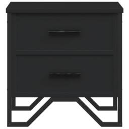 Berkfield Home Modern Bedside Cabinet Black 40x41x40 cm Engineered Wood - Size: 40 x 41 x 40 cm - thumbnail 5
