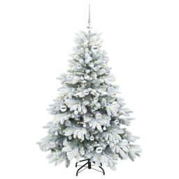Berkfield Home Beautiful Artificial Christmas Tree with 150 LEDs Green 150 cm PE in White - thumbnail 1