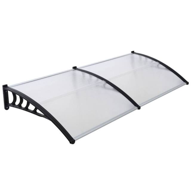 Gr8 Garden Door Canopy Porch Rain Protector Awning Lean-To Roof Shelter 90 X 300cm in Clear - Size: 90 X 300 cm - image 1