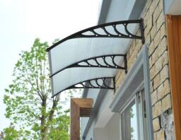 Gr8 Garden Door Canopy Porch Rain Protector Awning Lean-To Roof Shelter 90 X 300cm in Clear - Size: 90 X 300 cm - thumbnail 4