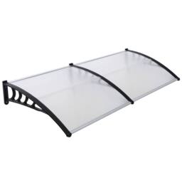 Gr8 Garden Door Canopy Porch Rain Protector Awning Lean-To Roof Shelter 90 X 300cm in Clear - Size: 90 X 300 cm - thumbnail 1