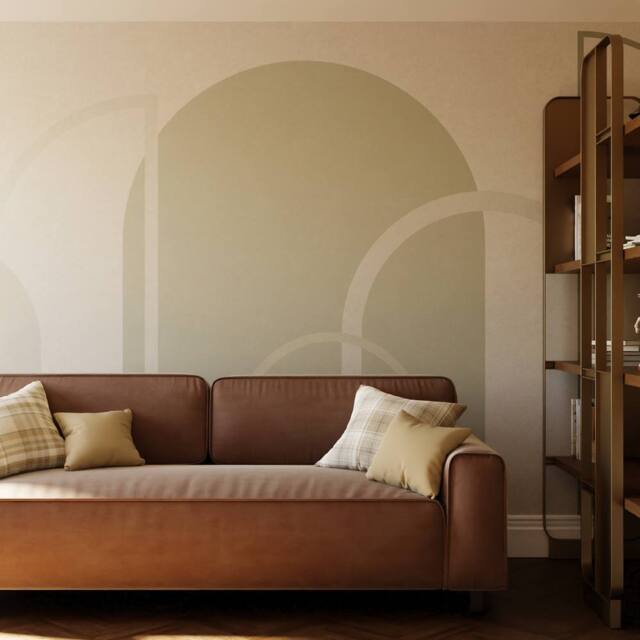 Superfresco Easy Linear Arch Sage Print To Order 3m x 2.8m Mural in Green - image 1