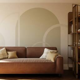 Superfresco Easy Linear Arch Sage Print To Order 3m x 2.8m Mural in Green - thumbnail 1