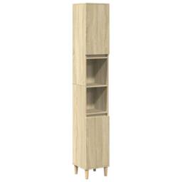 Berkfield Home 3 Piece Bathroom Furniture Set Sonoma Oak Engineered Wood in Light Brown - thumbnail 4